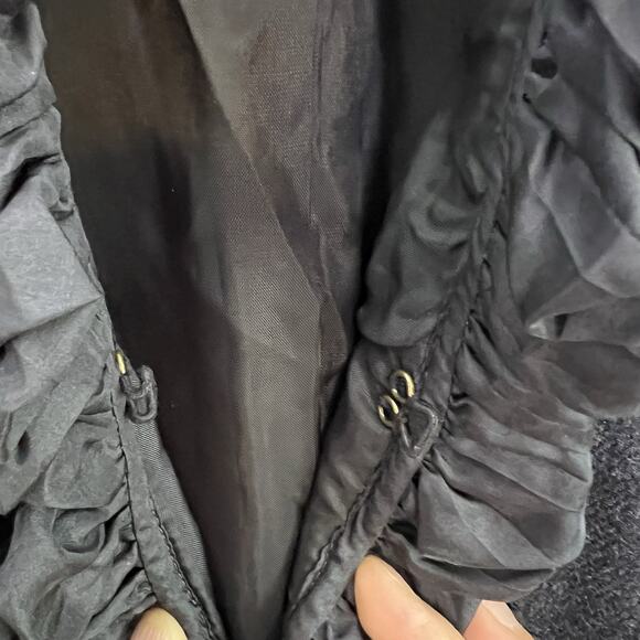 J Crew Womens Chimera Blazer Wool Silk Ruffle Trim Charcoal Gray Sz 4 office - Picture 8 of 13